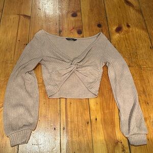 SHEIN cropped sweater, xsmall, tan